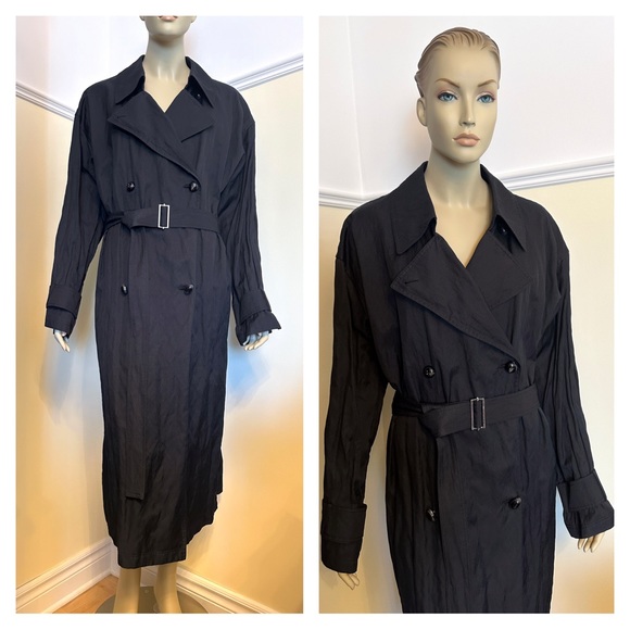 Lafayette 148 black belted trench coat - Picture 13 of 15